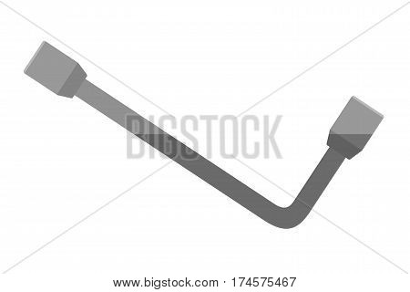 Socket wrench. Illustration of flat socket wrench on a white background isolate. Tool for repair. Stock vector