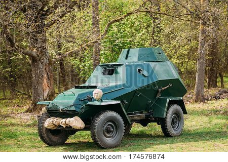 Russian Armoured Soviet Scout Car BA-64 Of World War II In Forest