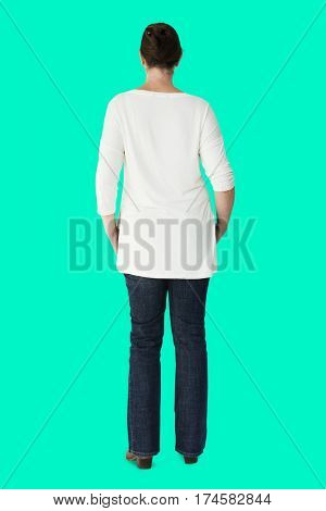 A Woman in a Back View
