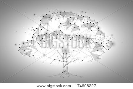 Consisting Of Points, Lines, And Shapes In The Form Of Tree