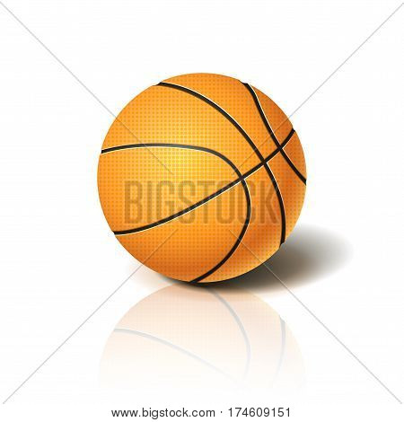 Basketball ball 3D imitation. For your business project. Vector Illustration