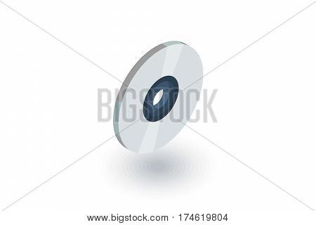 compact disk isometric flat icon. 3d vector colorful illustration. Pictogram isolated on white background