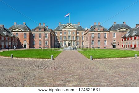 Apeldoorn The Netherlands May 8 2016: The Loo Palace is a former royal palace and is now a national museum located on the outskirts of Apeldoorn in the Netherlands