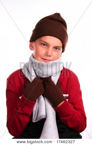 Young man in winter wear