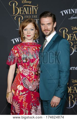Susie Hariet and Dan Stevens at the Los Angeles premiere of 'Beauty And The Beast' held at the El Capitan Theatre in Hollywood, USA on March 2, 2017.