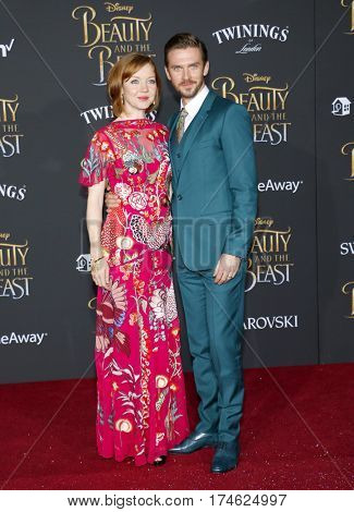 Susie Hariet and Dan Stevens at the Los Angeles premiere of 'Beauty And The Beast' held at the El Capitan Theatre in Hollywood, USA on March 2, 2017.