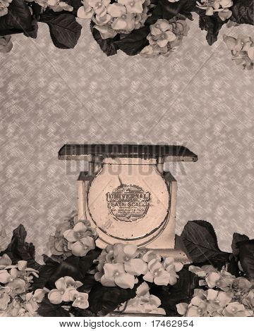 Vintage arka zemin banyo ölçekli fantezi (Insert sahnesine Infat uyku!)