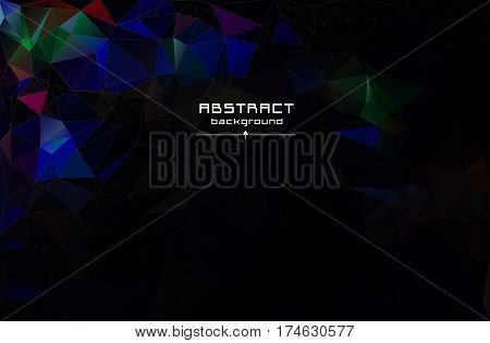 Abstract Low Poly Triangles Background. Futuristic Pattern. Geometric Polygonal Design. Multicolor.