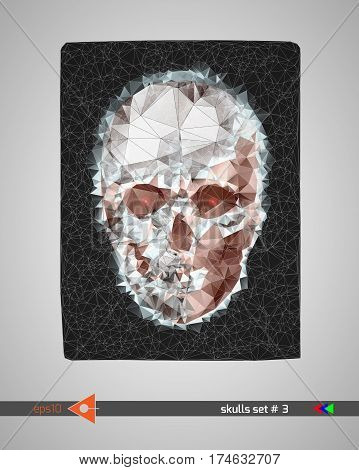 Skull Triangular Polygon, Low Polygon Background, Line. Design Element. Invitation, Party. Billboard