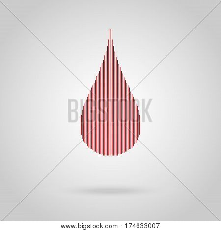 Abstract Halftone Drop Of Red Lines. Vector Illustration Eps 10