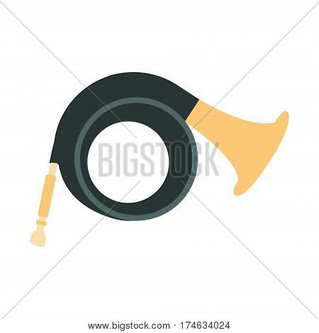 Helicon, Part Of Musical Instruments Set Of Realistic Cartoon Vector Isolated Illustrations. Music Orchestra Related Object , Simple Clipart Item In Bright Color.