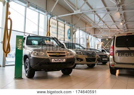 Showroom Of Dealership Chevrolet And Car In It In Kirov City In 2016