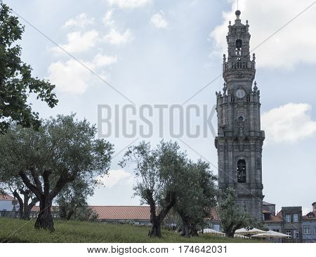 The Clerigos Tower (Torre dos Clerigos) city center in Oporto picture with no people