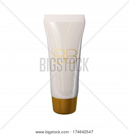 BB creame bottle mockup. Foundation tube ads template. Skin toner, skin perfector 3D illustration