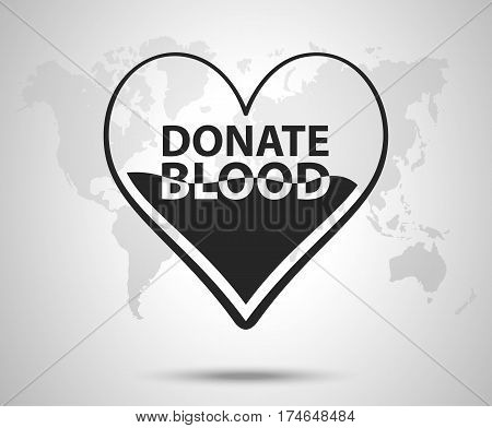 Heart Half Of Blood. Donate Blood Concept. Vector Illustration Eps 10.