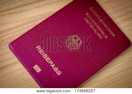 german imperial eagle on the german passport cover