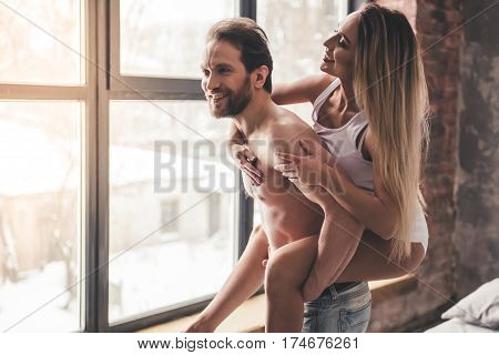 Beautiful Couple At Home