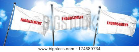 endorsement, 3D rendering, triple flags