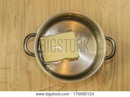 Medical Marijuana Leafs Butter Cooking With Water