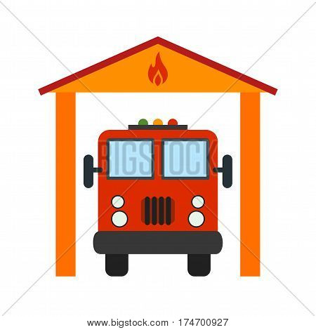 Fire, brigade, truck icon vector image. Can also be used for firefighting. Suitable for web apps, mobile apps and print media.