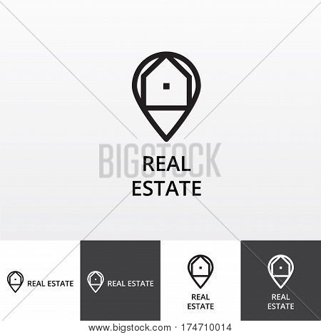 Vector logotype for realty services company eps file horisontal and vertical view