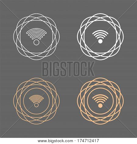 wifi circular circle shape line icon set,vector Illustration EPS10
