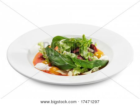 Frische Salatschüssel, Isolated on White Background