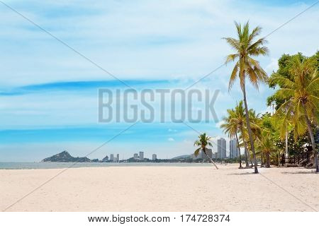 beautiful beach and tropical sea hua hin thailand