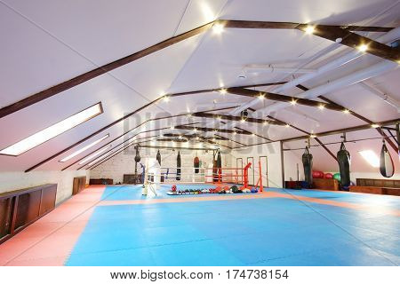Interior of a boxing hall