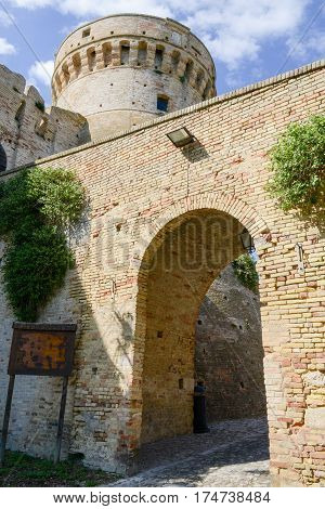 Castle Known As Mastio Cilindrico Della Rocca At Acquaviva Picena