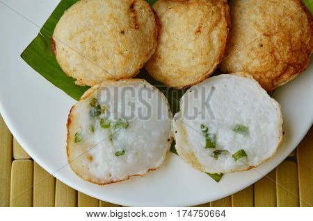 Thai sweetmeat coconut pudding called Kanom Krok