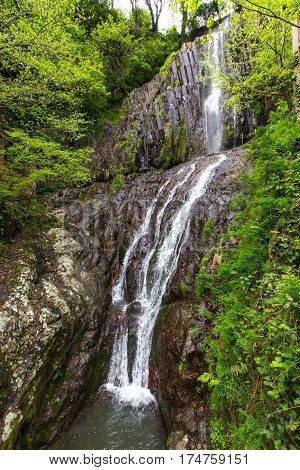 small waterfall in the mountains of Georgia Ajaria 2014