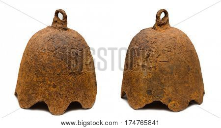 Rare ancient alarm bell of cast iron. Bell refers to the period of existence of the State of the Jurchen in the east, 1115 at 1234 years. Found in Primorsky Krai,  Russia. Dimensions 305 mm to 335 mm