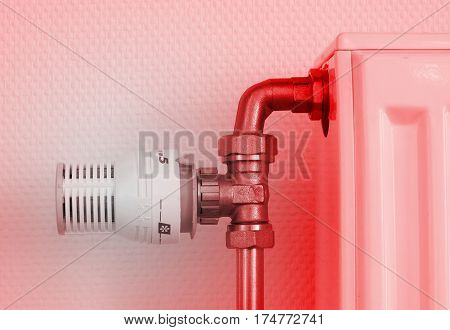 Temperature Knob Of Heating Radiator, Used And Dusty