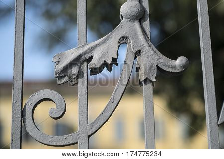 Costa Lambro (Monza Brianza Lombardy Italy): the historic Villa Stanga Busca Borromeo exterior: detail of the gate
