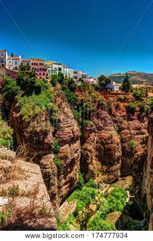 Ronda, Spain, a landscape with the Tajo Gorge.