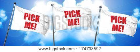 pick me, 3D rendering, triple flags
