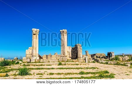 Ruins of Volubilis, a Berber and Roman city in Morocco. UNESCO world heritage site