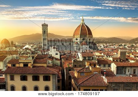 Magnificent basilica of Santa Maria del Fiore in Florence, Italy