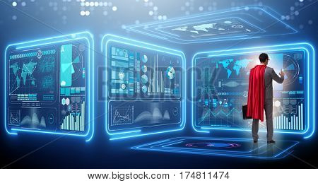 Superhero in data management concept