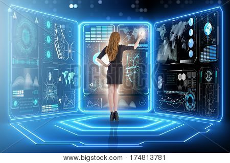 Businessman in big data management concept