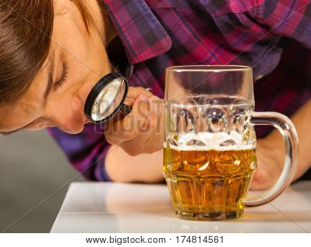 Careful Bartender Checking Beer.