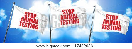 stop animal testing, 3D rendering, triple flags