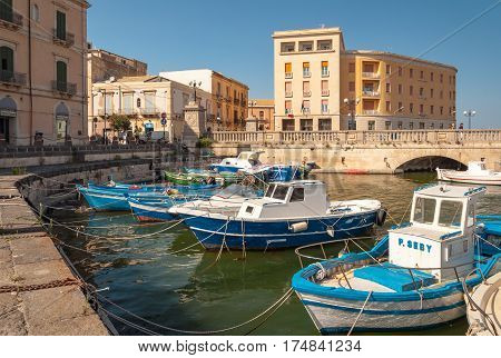 Fishing Boats In The City Of Syracuse, Sicily