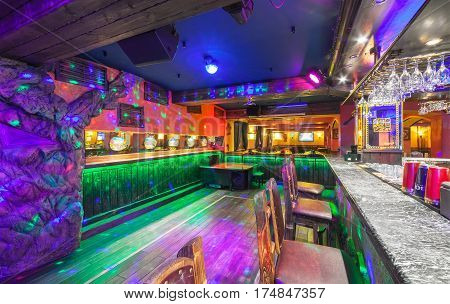 MOSCOW - AUGUST 2014: Interior of the Mexican nightclub restaurant 