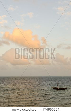 Beam on the Indian ocean near Bamburi beach in Mombasa Kenya