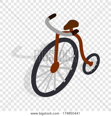 Highwheel bike isometric icon 3d on a transparent background vector illustration