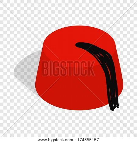 Turkish hat, fez isometric icon 3d on a transparent background vector illustration