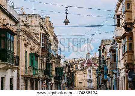 Street Of Cospicua And Side View To Immaculate Conception Church