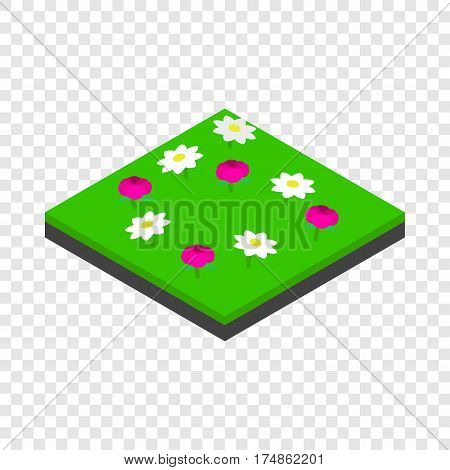 Meadow landscape isometric icon 3d on a transparent background vector illustration